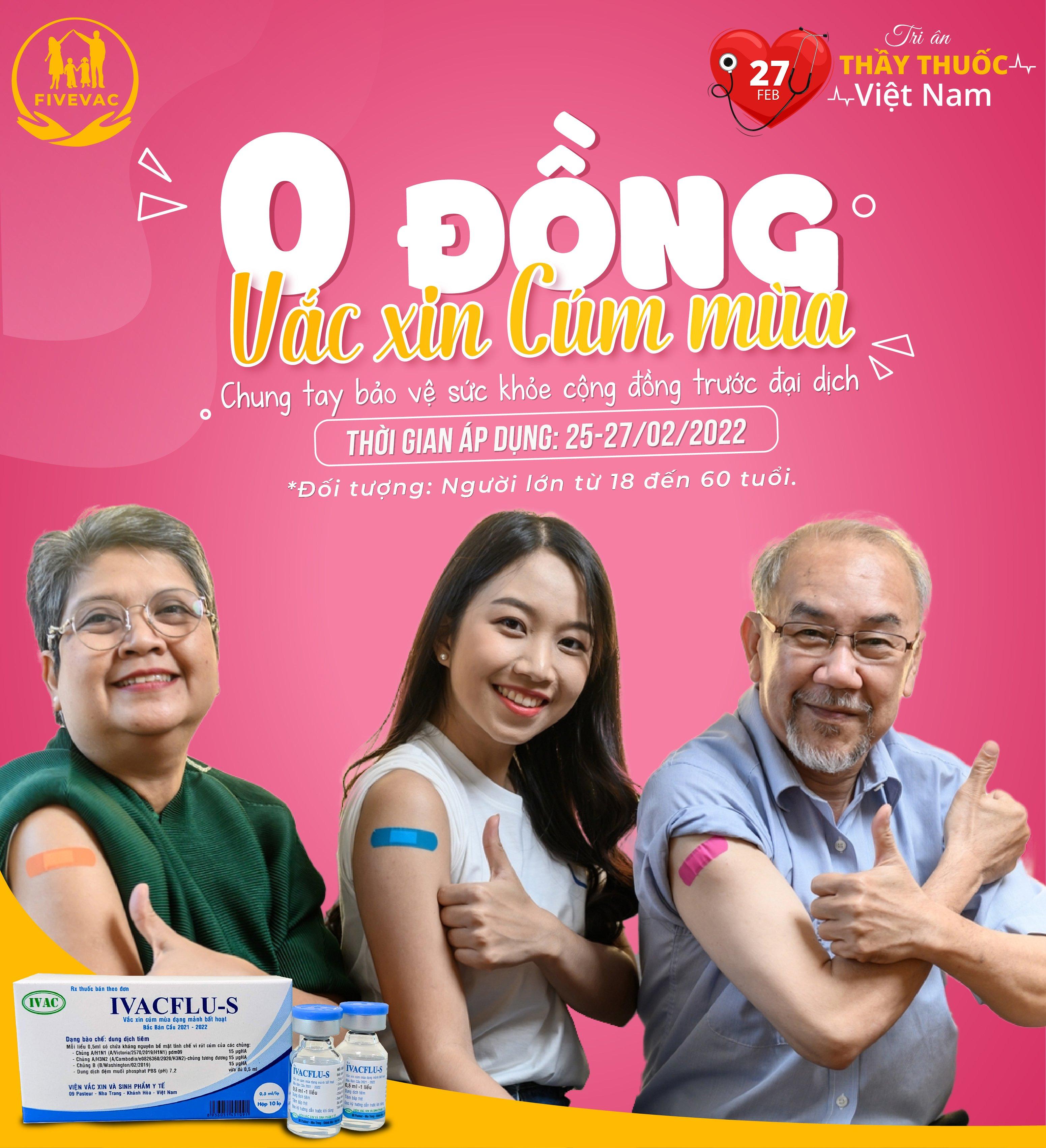 Chương Trình Tiêm Vắc Xin Cúm Mùa Giá 0 Đồng Tri Ân Ngày Thầy Thuốc Việt Nam